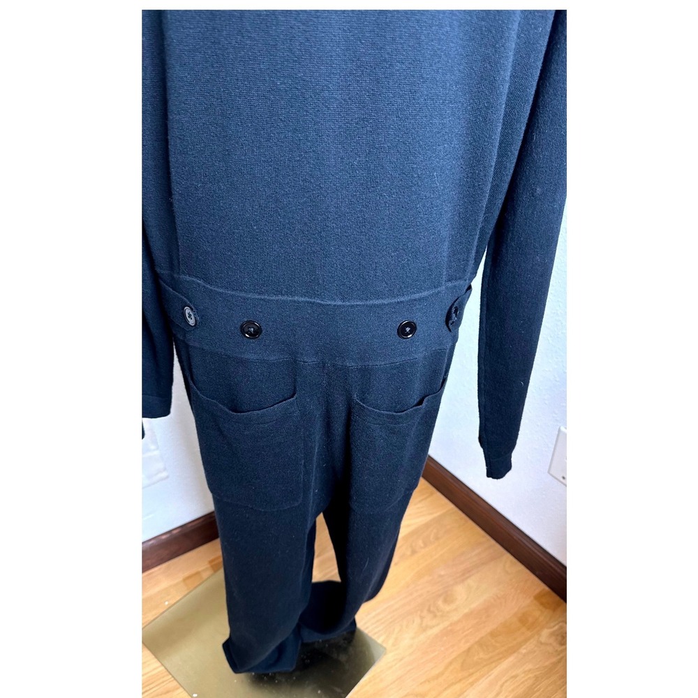 NakedCashmere Black Organic Cotton Cashmere Utility Jumpsuit L NWOT - Picture 5 of 6